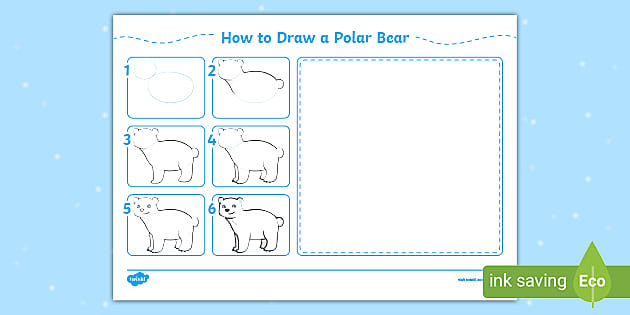 How to draw a Polar Bear - easy step-by-step | Peewee Picasso