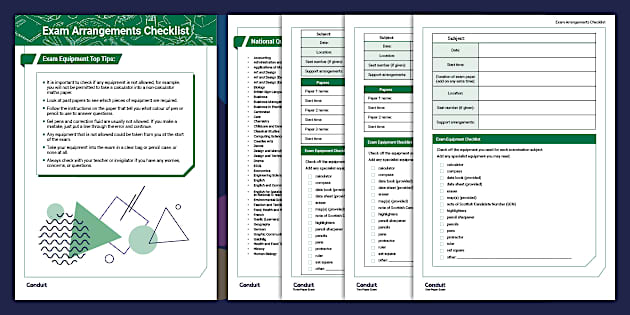 Exam Arrangements Checklist (teacher made) Twinkl
