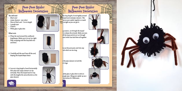 Pom-Pom Spider Craft | Twinkl Party (teacher made) - Twinkl