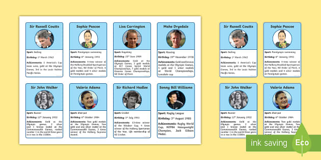 New Zealand Sports Heroes Cards (Teacher-Made) - Twinkl