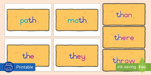 Grade 2 Phonics: th- and -th: Word Wall Cards (teacher made)