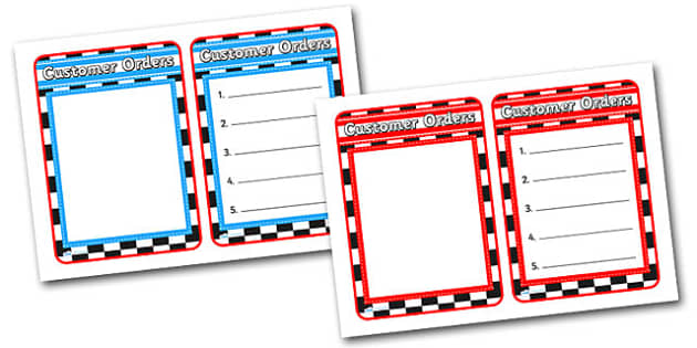 American Diner Role Play Order Forms (teacher made)