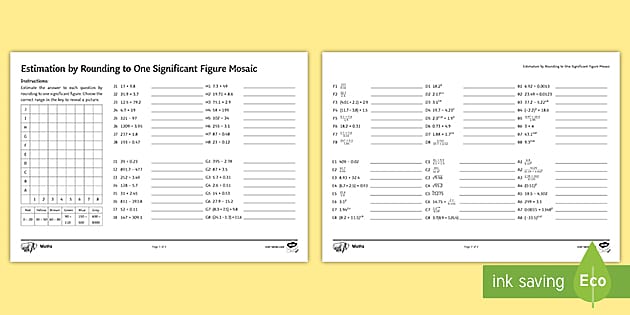 Maths Mosaic: Rounding and Estimation Worksheet - Twinkl