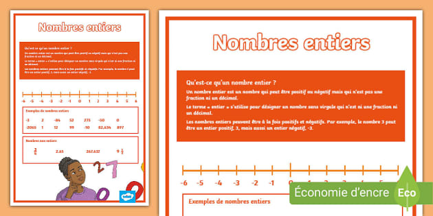 Nombres entiers teacher made Twinkl