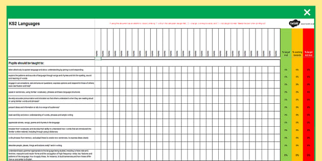 KS2 Languages Assessment Spreadsheet (teacher Made) - Twinkl