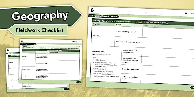 * NEW * Geography Fieldwork Checklist