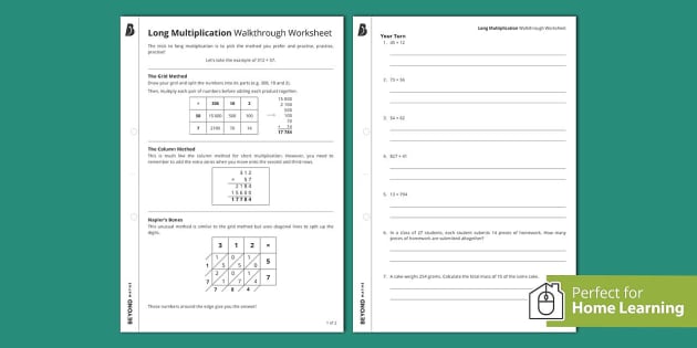 👉 Long Multiplication Homework | KS3 Maths | Beyond