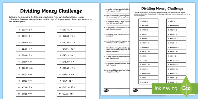 multiplying money challenge worksheet teacher made