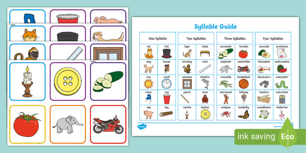 2 and 3 Syllable Animal Pictures - Teaching Resource - Twinkl