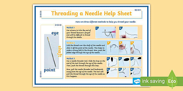 KS2 Threading a Needle Help Sheet (teacher made) - Twinkl