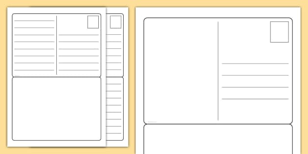 👉 Blank Postcard Template Writing Activity | Twinkl USA