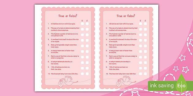 Baby Shower Games Baby Trivia Game Baby Shower Trivia -  Portugal