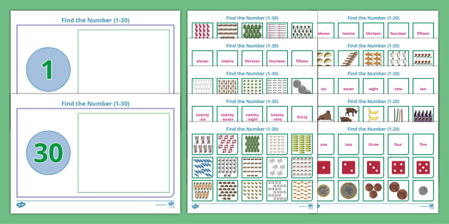 Older Learners: Find the Number 1-30 Workstation Pack