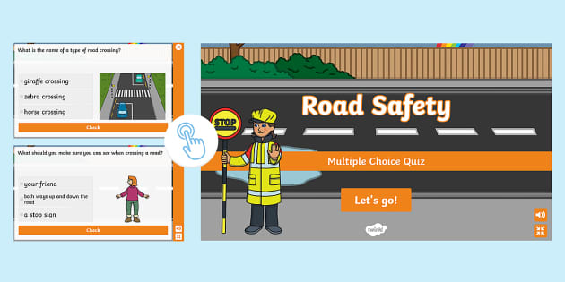 KS1 Road Safety Multiple Choice Interactive Quiz - Twinkl