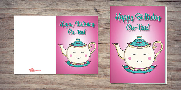 Cu-tea Birthday Card 