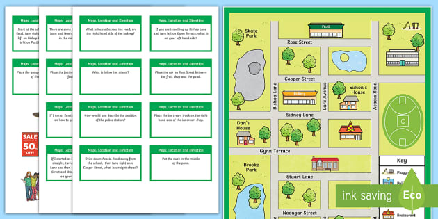 map for directions worksheet        <h3 class=