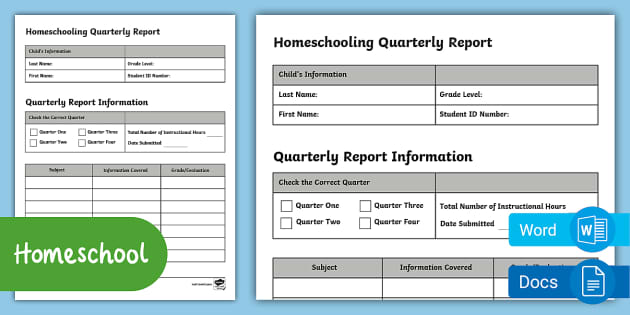 Homeschool Quarterly Report Example Homeschool Resource   Editable Homeschooling Quarterly Report For School Submission Us Cm 1694510439 Ver 1 