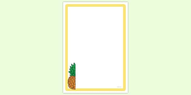 FREE! - Half a Pineapple Page Border | Twinkl Page Borders