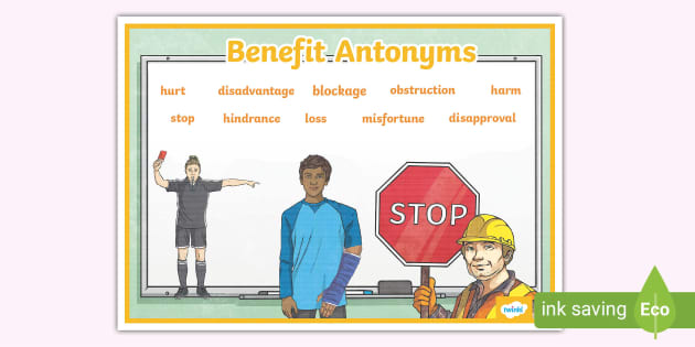 Benefit Antonyms Word Mat (teacher made) - Twinkl