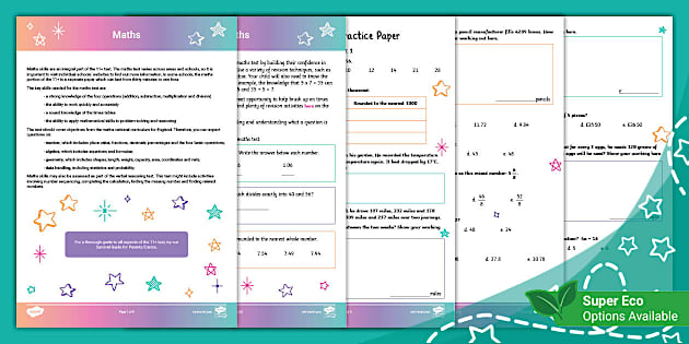 11 Plus Maths Papers | Practice Tests for Revision | Twinkl