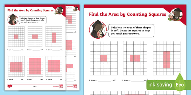 Find The Area By Counting Squares (Teacher Made)   Twinkl