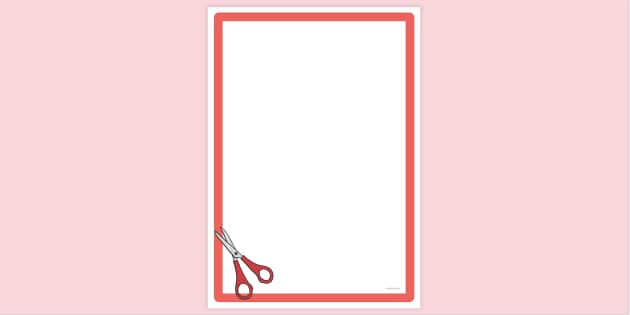 Sissors Paper Boder Simple Blank Scissors Page Border