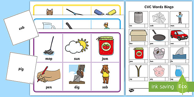 CVC Word Bingo Game - Teaching Resources (teacher made)