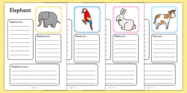 Animal Fact File Worksheets - Primary Resource - Twinkl