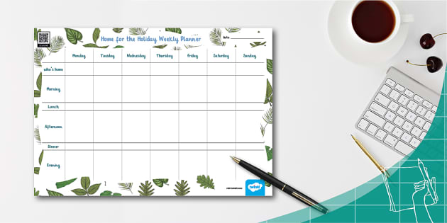 Leafy Green, School Holidays Weekly Planner