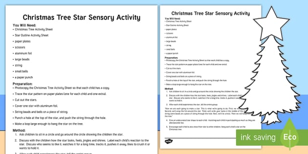 Christmas Tree Star Sensory Activity - Twinkl