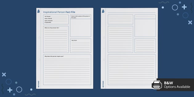 Inspirational Person Fact File Template (teacher made)
