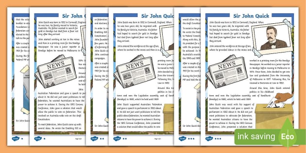 Sir John Quick Differentiated Fact Sheet (teacher made)