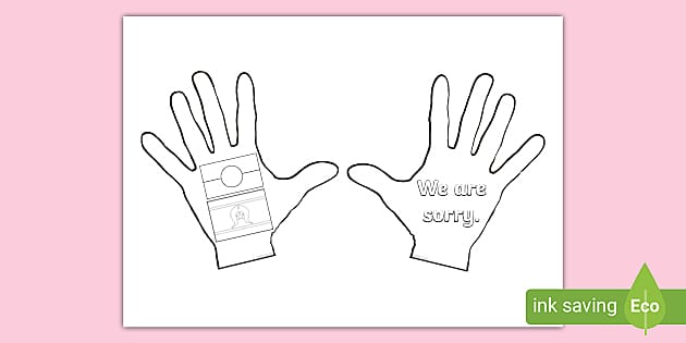 We Are Sorry Handprint Worksheet - National Sorry Day