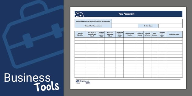 Blank Risk Assessment Template (teacher made) - Twinkl