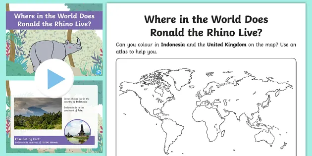 Free Where In The World Does Ronald The Rhino Live Worksheet Worksheet