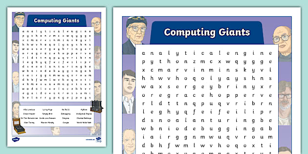 Computing Giants Word Search (teacher made) - Twinkl