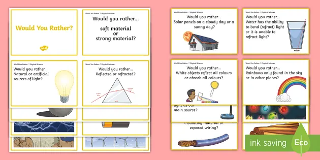 Would You Rather? Physical Sciences Years 5-6 Question Cards