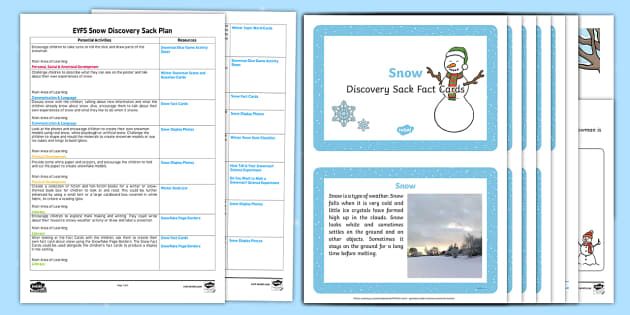 EYFS Snow Discovery Sack Plan and Resource Pack - Twinkl