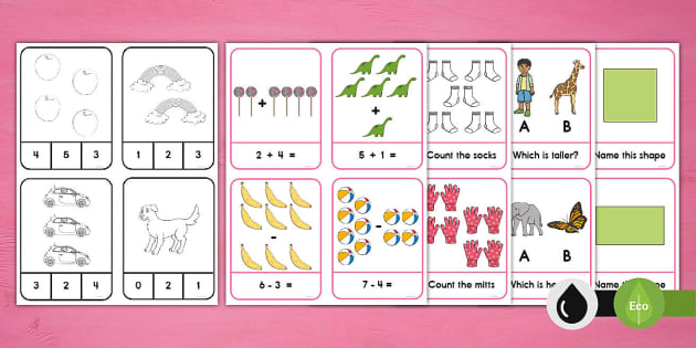 Kindergarten Math Assessment Challenge Cards (teacher made)