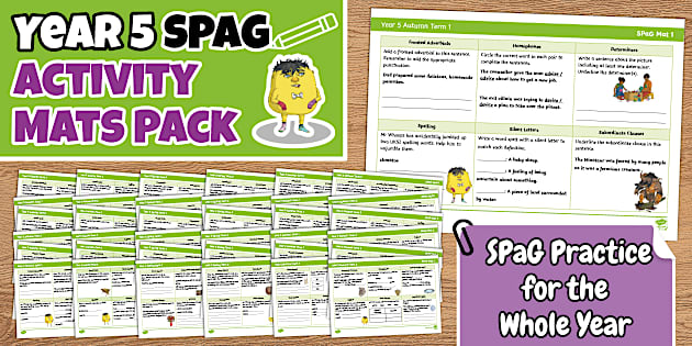 Year 5 Spelling, Punctuation and Grammar Activity Mats Pack