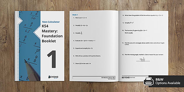 ks4 maths homework booklet