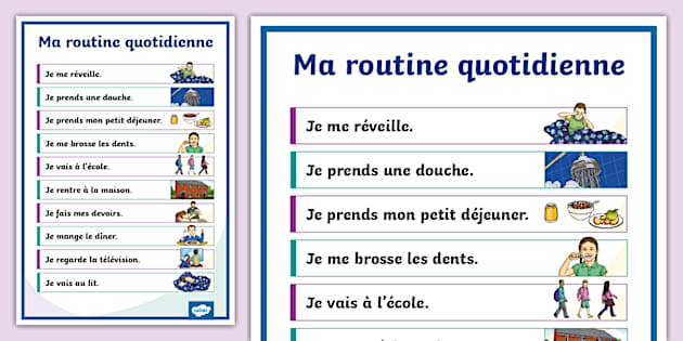 My Routine In French Display Poster (teacher Made) - Twinkl