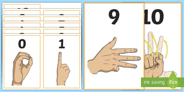 Auslan Numbers Flashcards | Australian Teaching Help