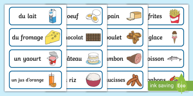 French Vocabulary Cooking List