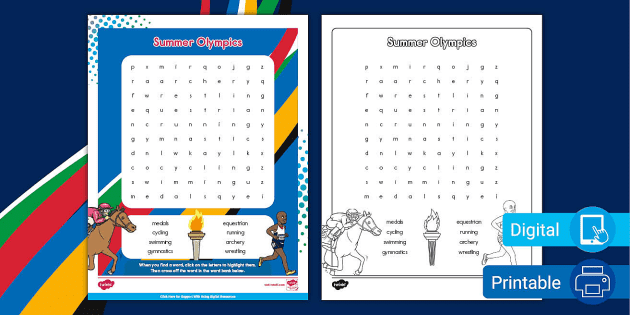 summer olympics word search summer olympics resources