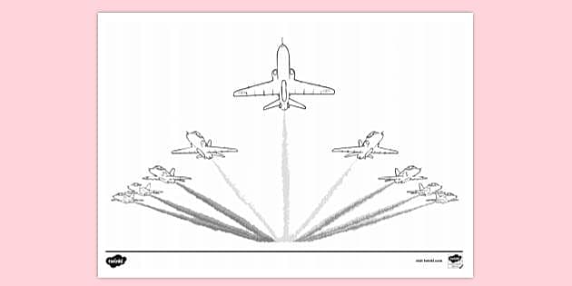 FREE! - The Red Arrows Colouring | Colouring Sheets - Twinkl