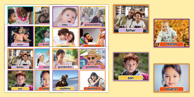 Family Members in English Flashcards (teacher made) - Twinkl