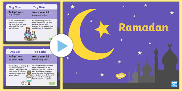 Ramadan Daily Kindness Calendar PowerPoint English/German - Ramadan Daily