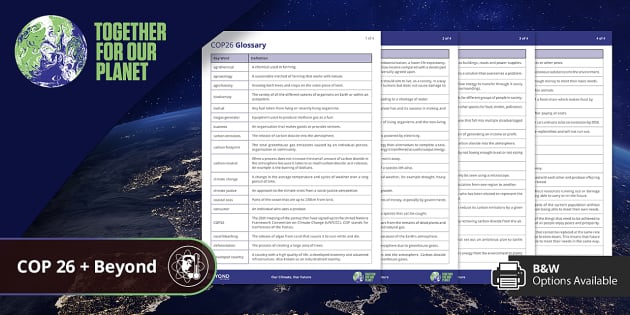 COP27: Climate Change Glossary Age 11+ | Science | Beyond