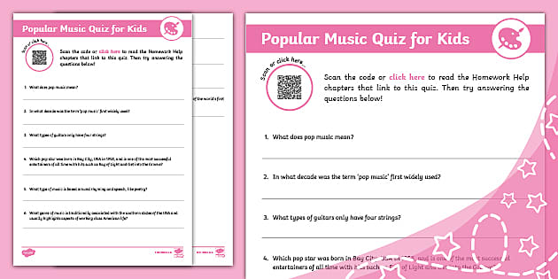 - Popular Music Quiz for Kids (Teacher-Made)